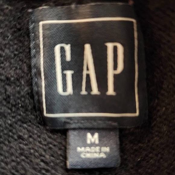 GAP Open Front Knit Long Tunic True Black Sweater Cardigan Size Medium - Picture 5 of 6